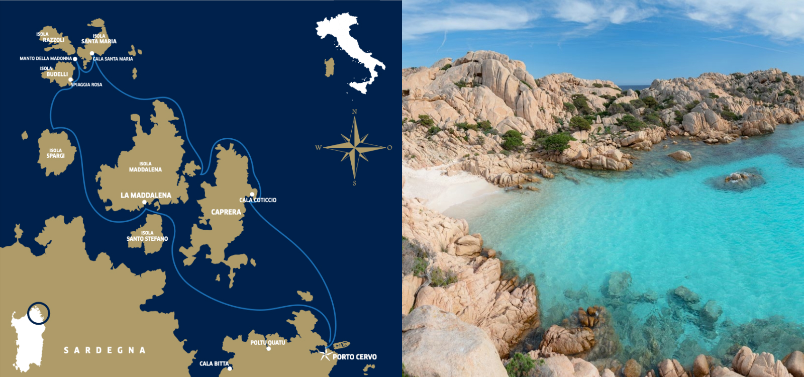 Arcipelago della Maddalena from Porto Cervo